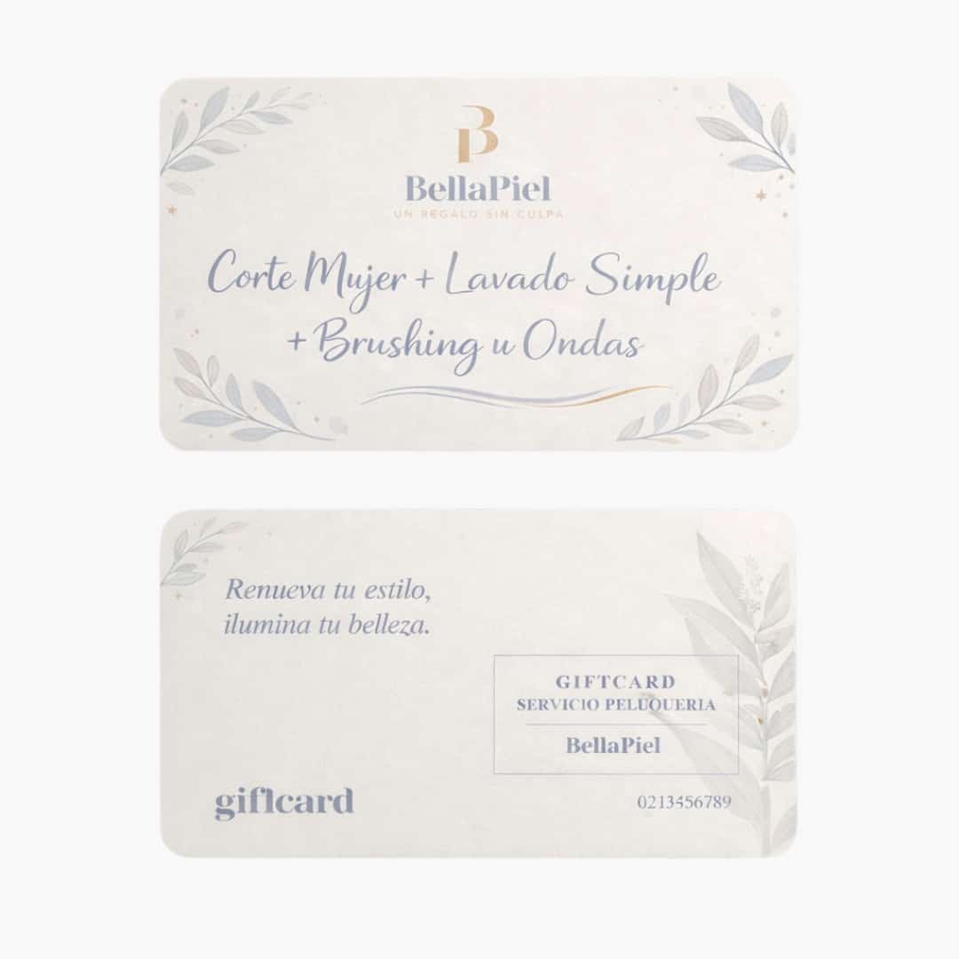 Giftcard Corte Mujer + Lavado Simple + Brushing u Ondas