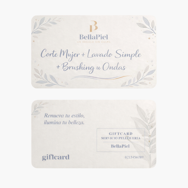 Giftcard Corte Mujer + Lavado Simple + Brushing u Ondas